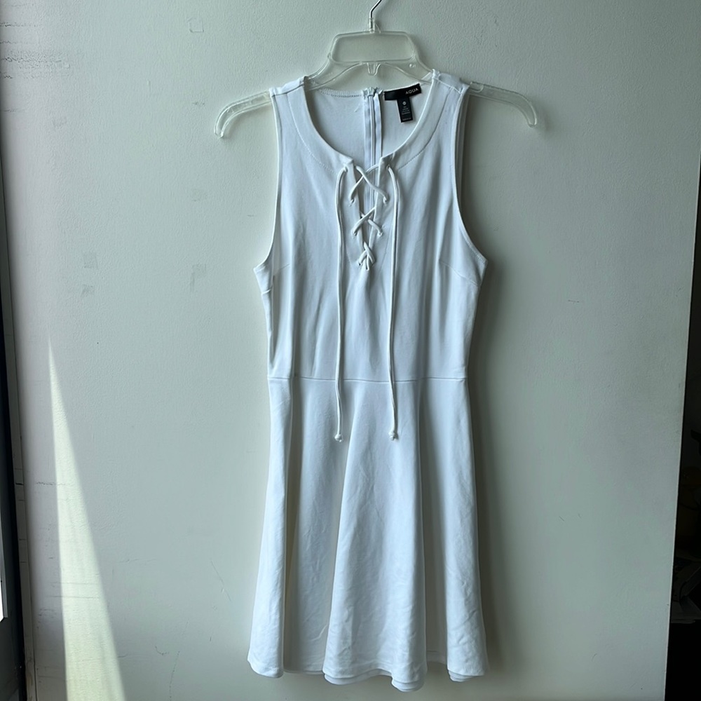 Aqua Lace-Up Dress Size M